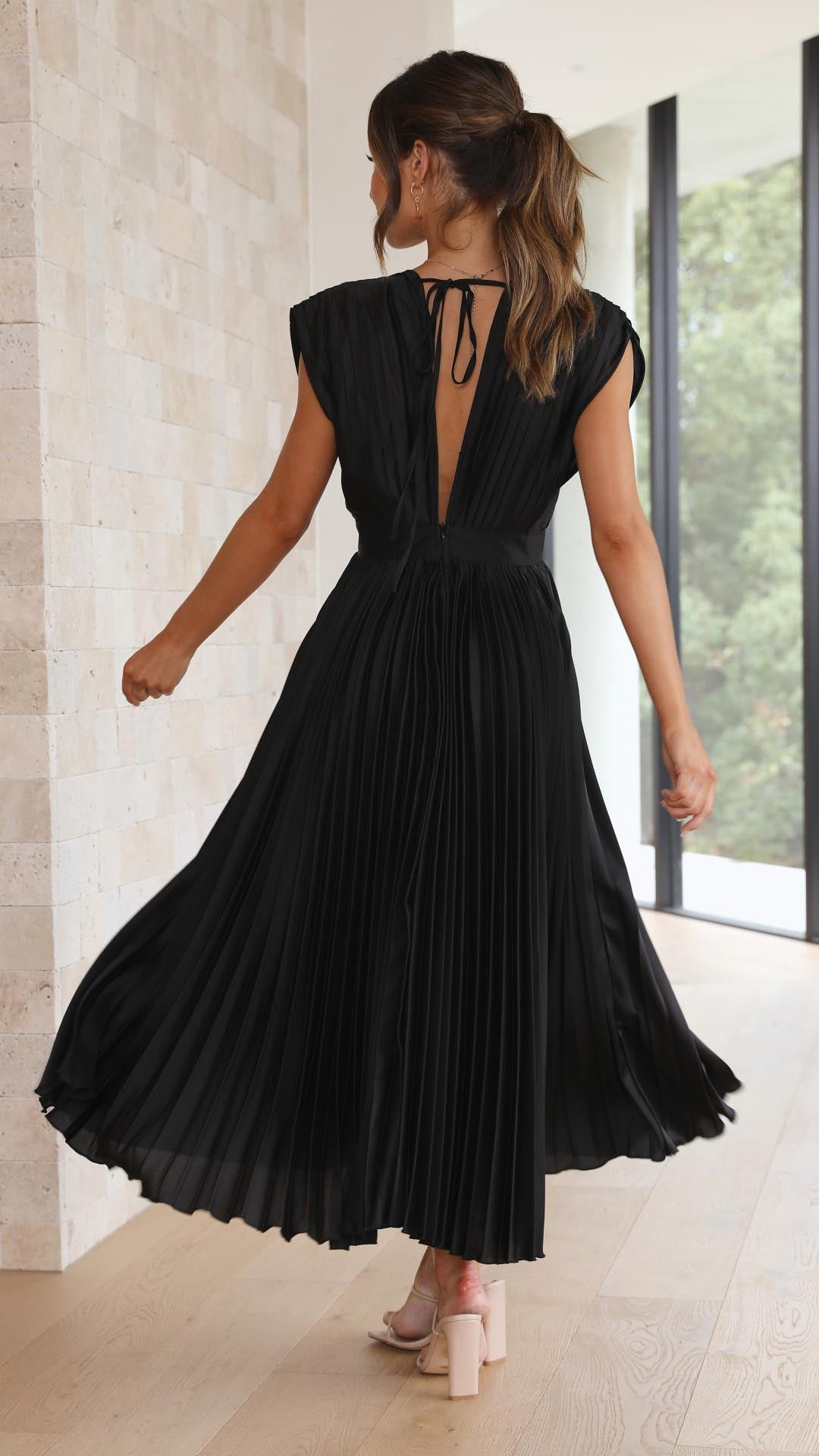 Adeline | Women's Wedding Guest Pleated Midi-Dress
