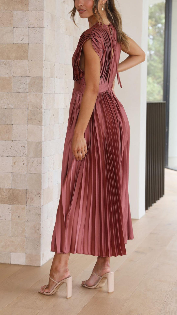 Adeline | Women's Wedding Guest Pleated Midi-Dress