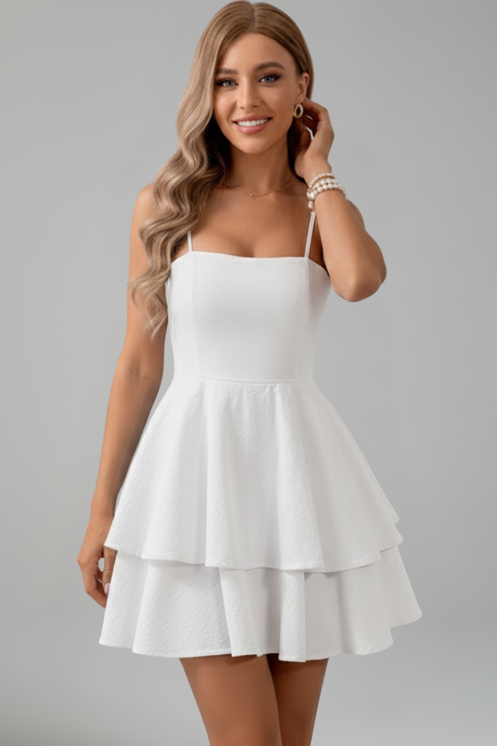 Amelia | Elegant Women's 2026 Graduation Ruffle Mini Dress