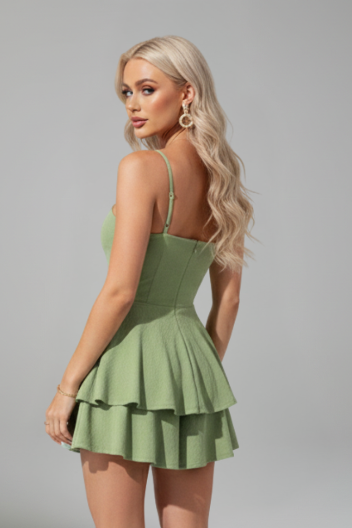 Amelia | Elegant Women's 2026 Graduation Ruffle Mini Dress