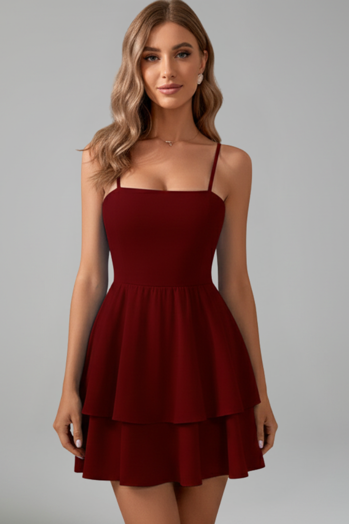 Amelia | Elegant Women's 2026 Graduation Ruffle Mini Dress