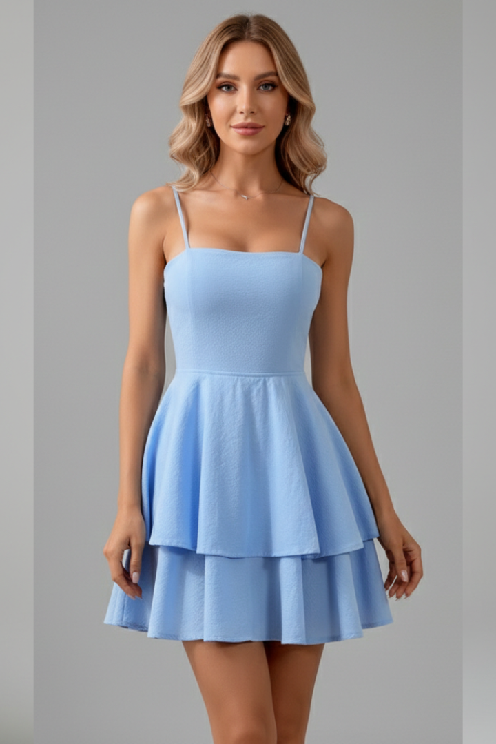 Amelia | Elegant Women's 2026 Graduation Ruffle Mini Dress
