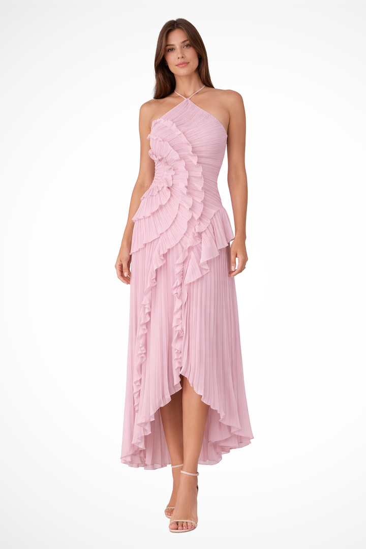Amelia | Elegant Women's Wedding Guest Ruffled Maxi-Dress