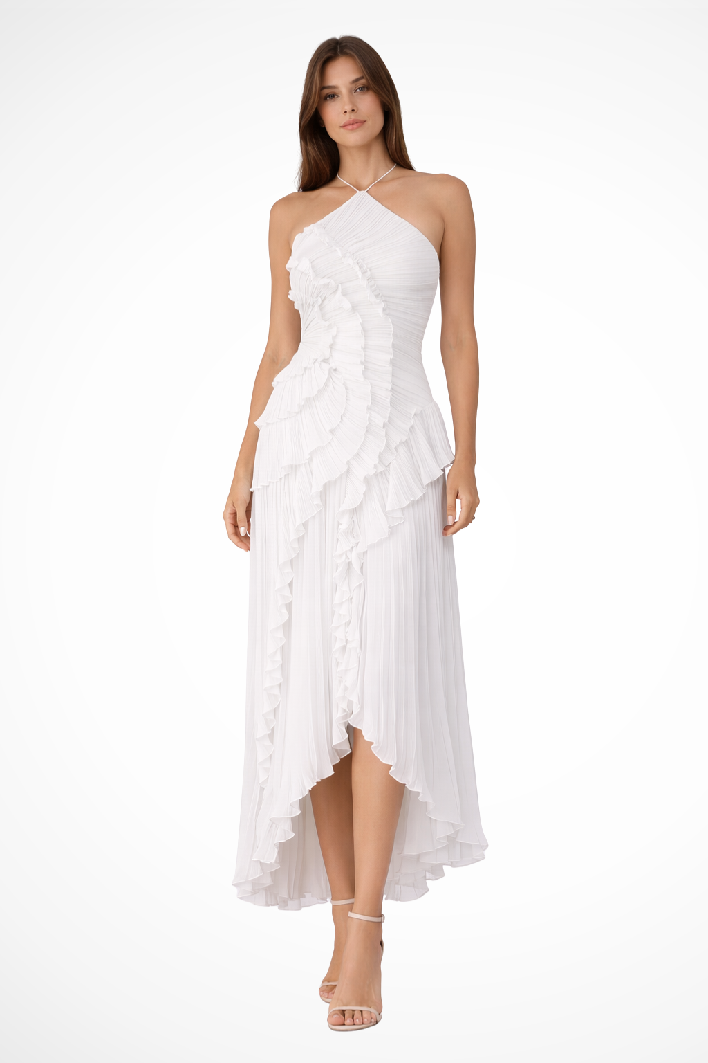 Amelia | Elegant Women's Wedding Guest Ruffled Maxi-Dress
