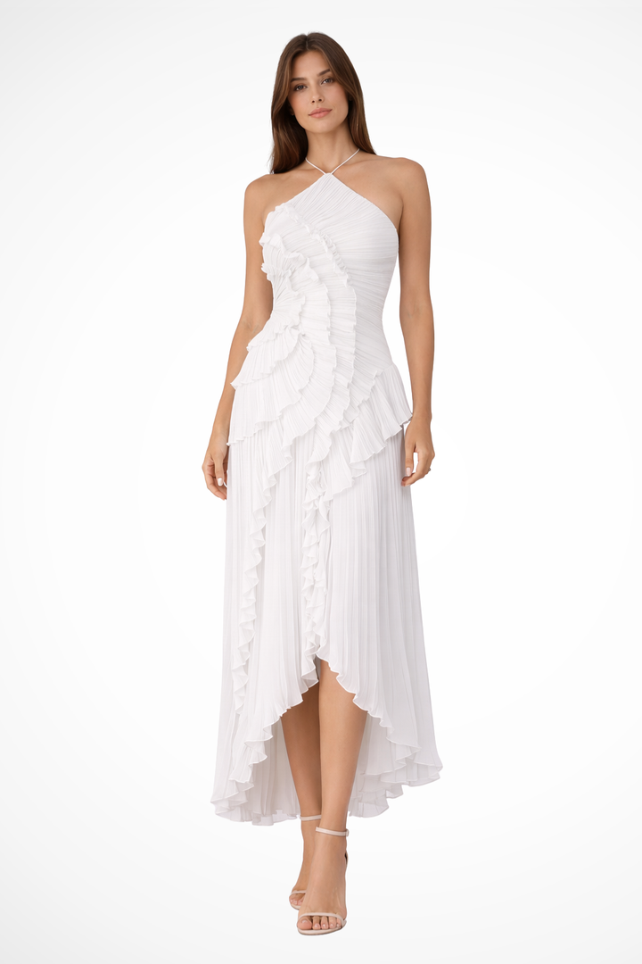 Amelia | Elegant Women's Wedding Guest Ruffled Maxi-Dress