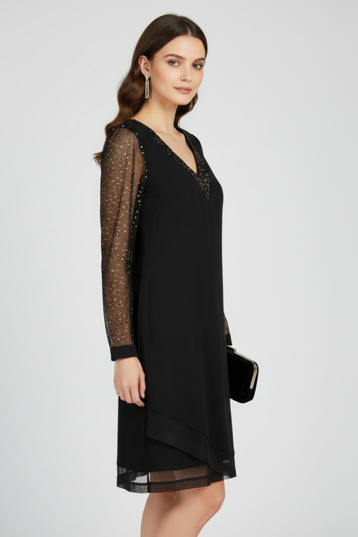 Aveline | Women's V Neck Sequin Sleeve Cocktail Dress