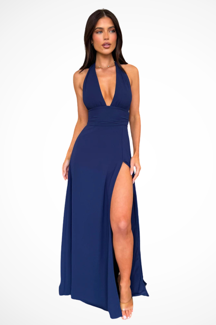 Beatrice | Women's Wedding Guest Halter Neck Maxi-Dress