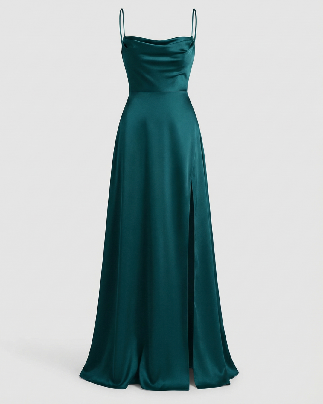 Clarissa | Women's Wedding Guest Satin Slit Maxi Dress