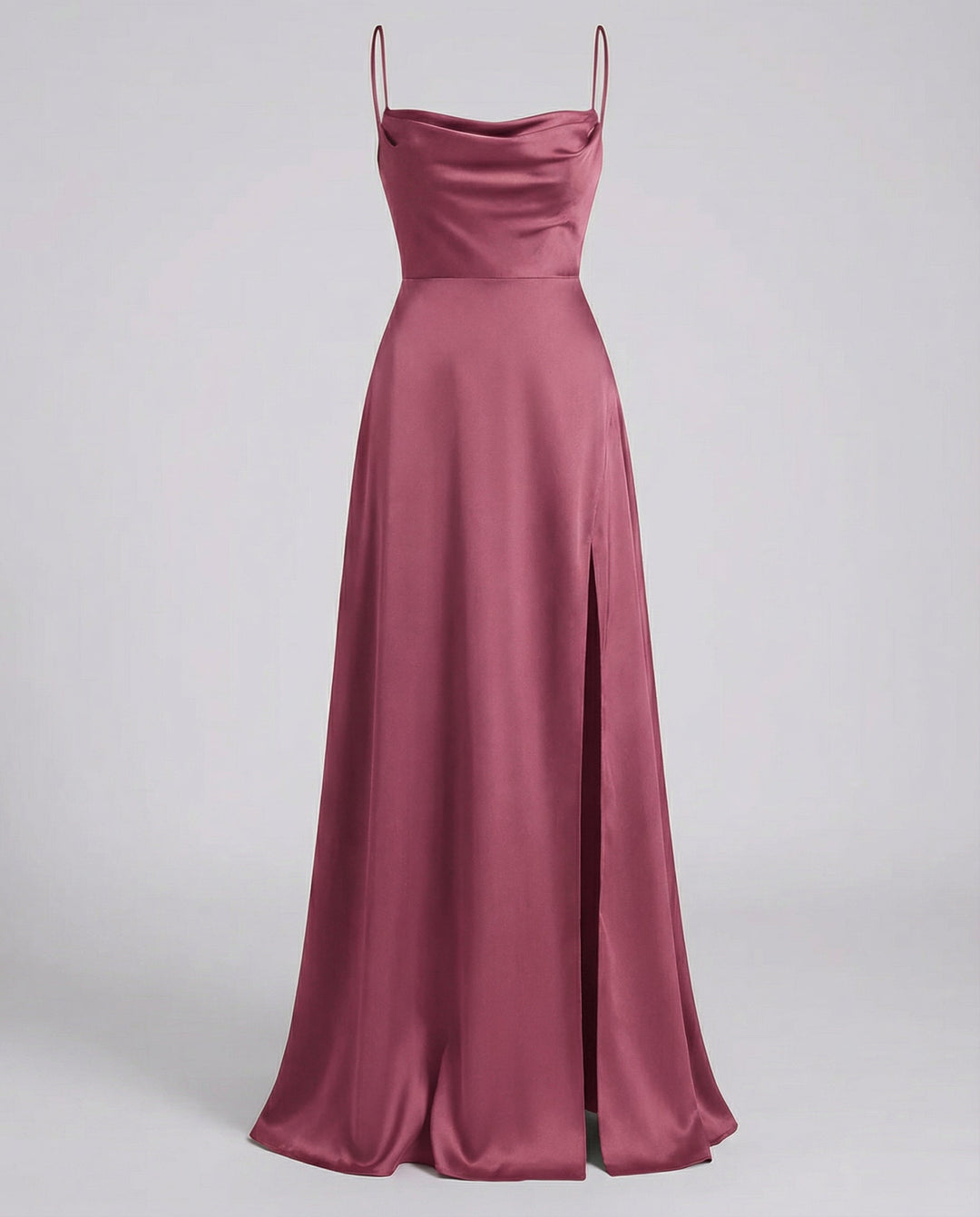 Clarissa | Women's Wedding Guest Satin Slit Maxi Dress