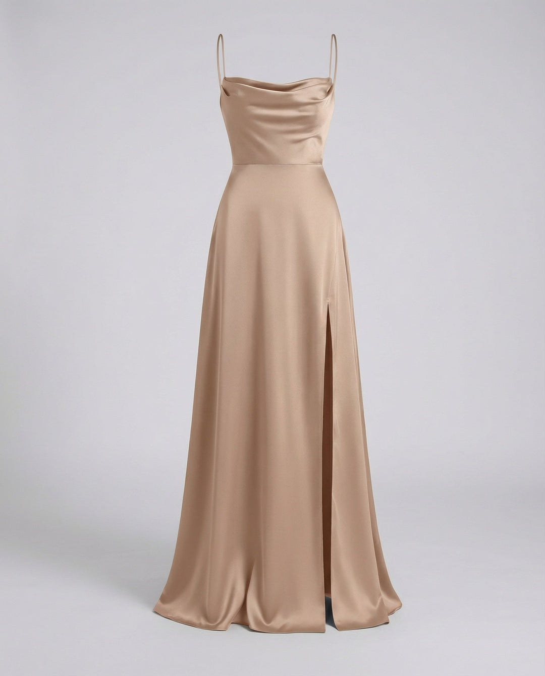 Clarissa | Women's Wedding Guest Satin Slit Maxi Dress