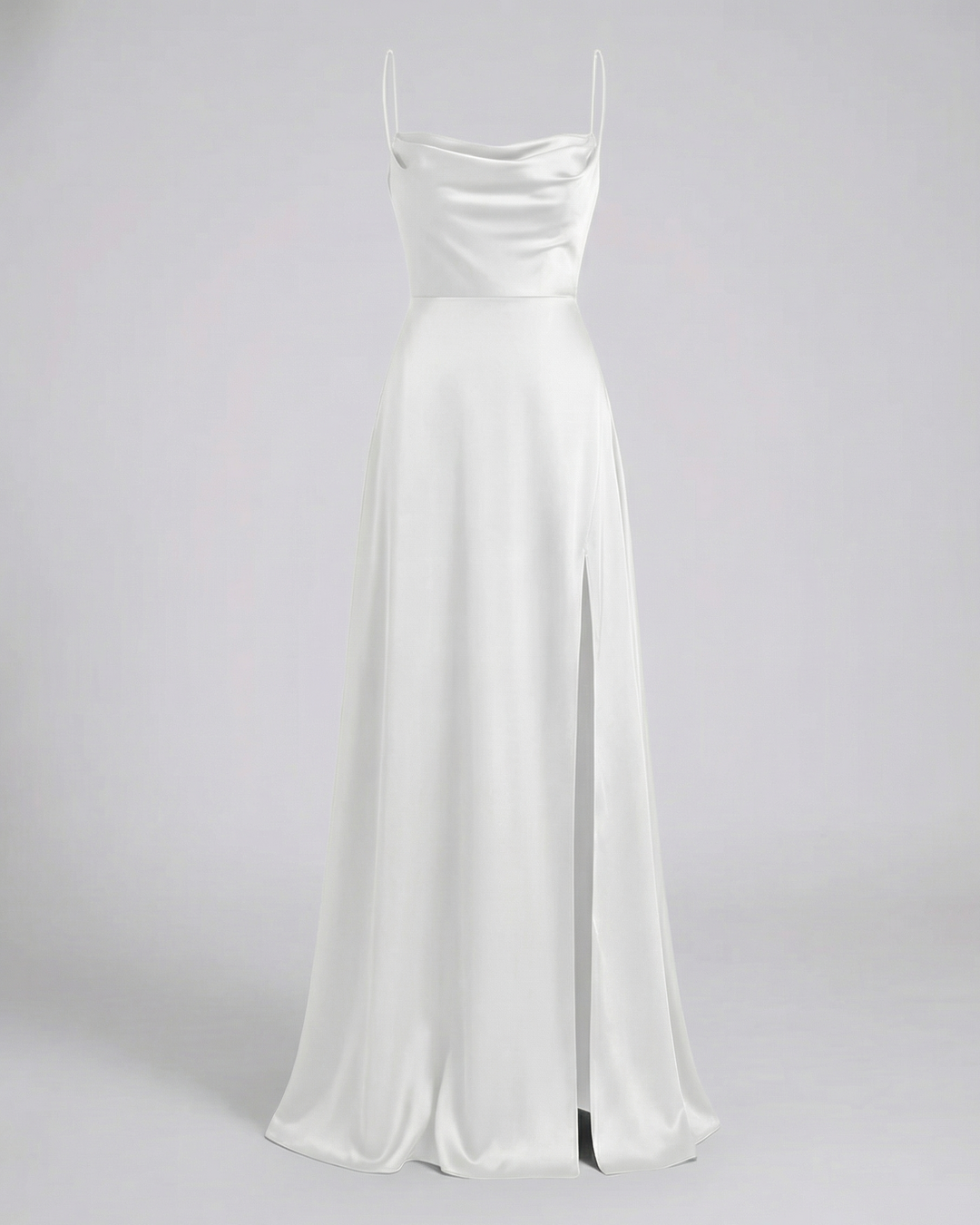 Clarissa | Women's Wedding Guest Satin Slit Maxi Dress