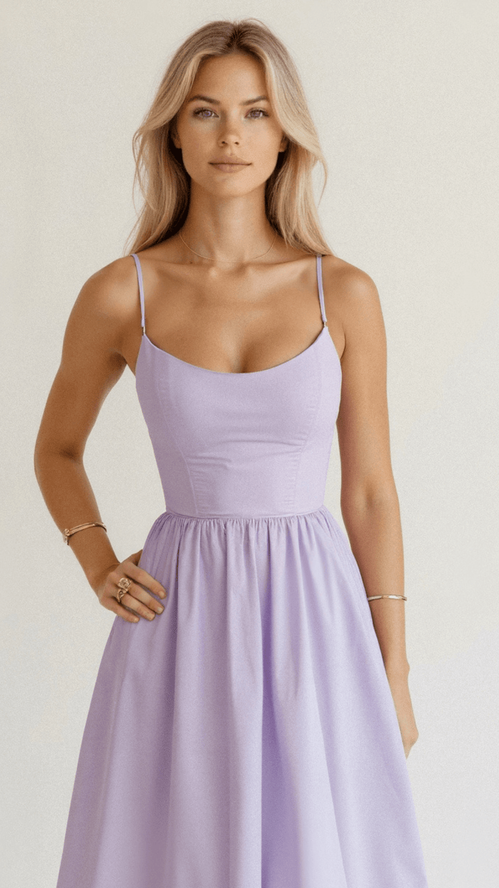 Constance | Women's Wedding Guest A-Line Cocktail Midi Dress