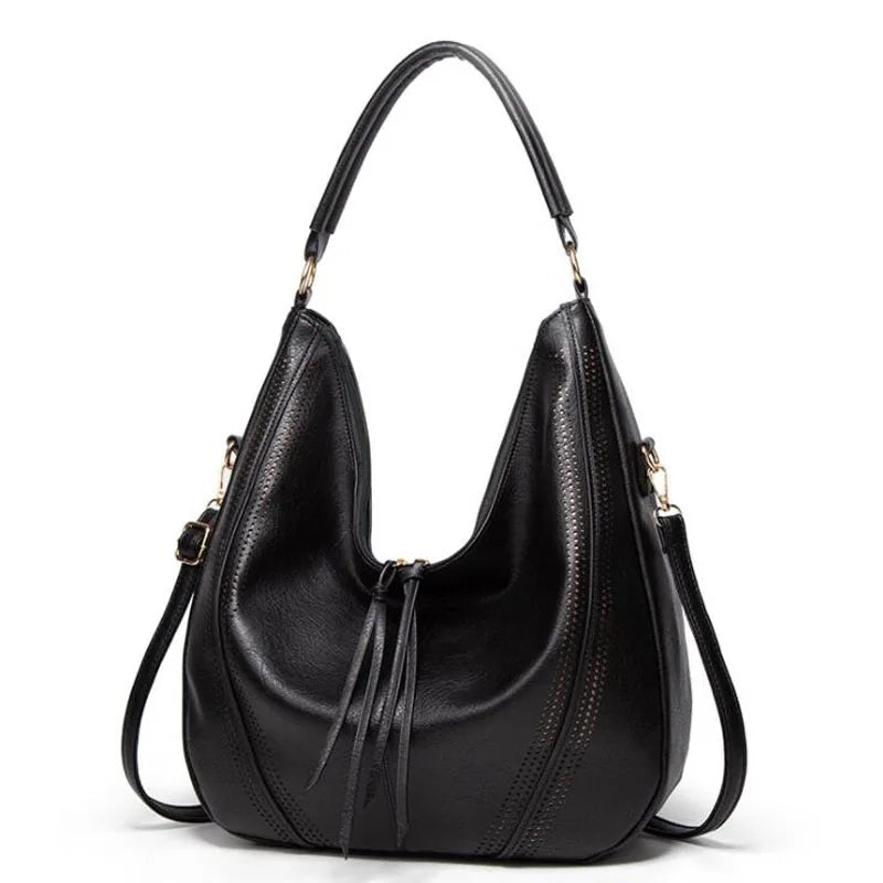 Women’s Dumpling Bag | PU Leather Shoulder Bag | Retro Casual Style