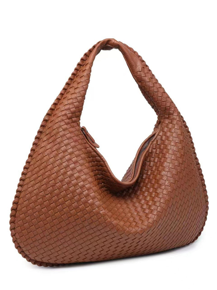 Crescent Bag – Woven Detail, Oversized Shape, Minimalist