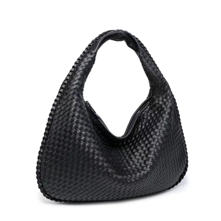 Crescent Bag – Woven Detail, Oversized Shape, Minimalist