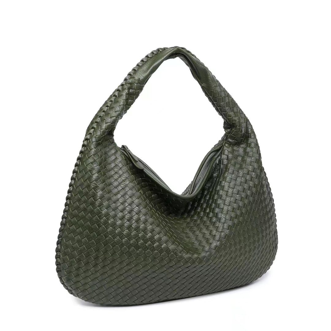 Crescent Bag – Woven Detail, Oversized Shape, Minimalist