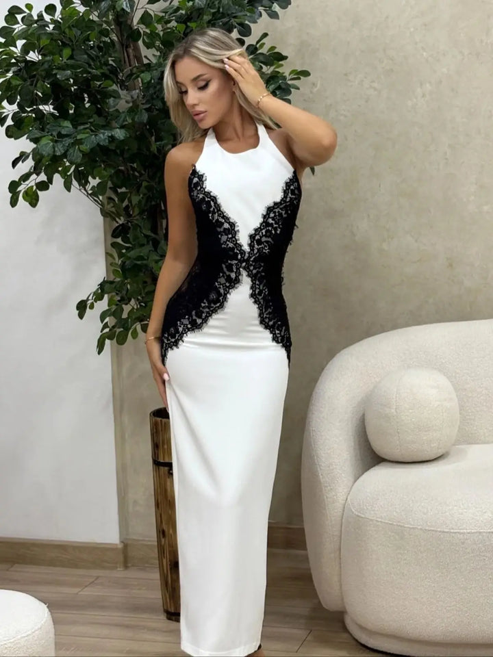 Isabella | Elegant Women's 2026 Graduation Halter Backless Maxi-Dress