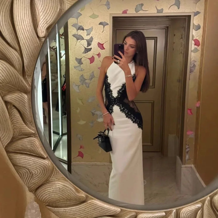 Isabella | Elegant Women's 2026 Graduation Halter Backless Maxi-Dress