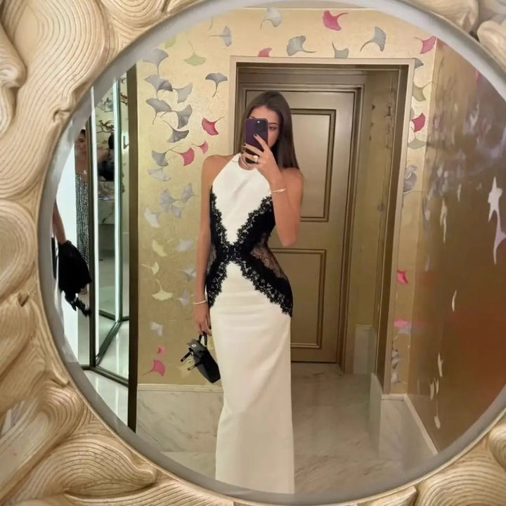 Isabella | Elegant Women's 2026 Graduation Halter Backless Maxi-Dress