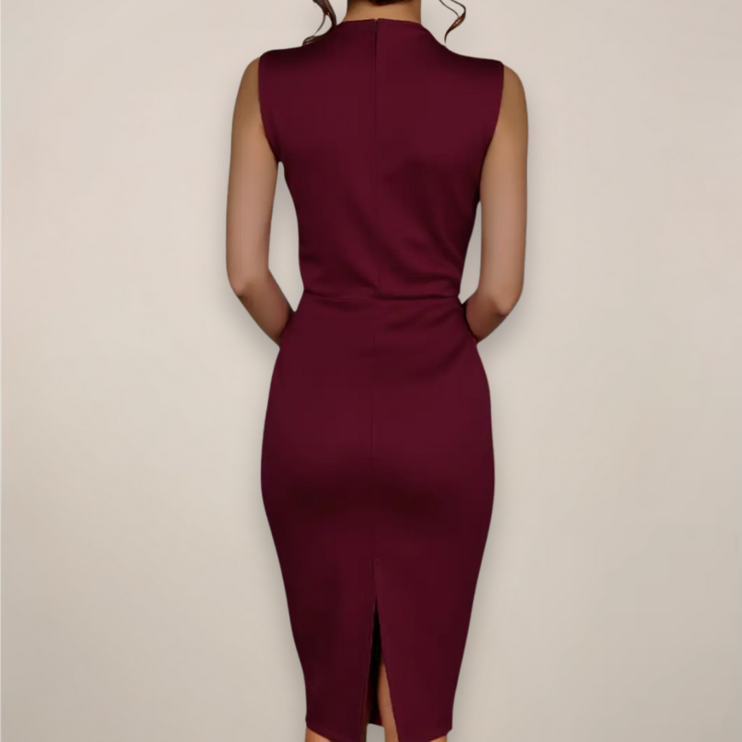 Isla | Elegant Women's 2026 Graduation V-Neck Midi-Dress