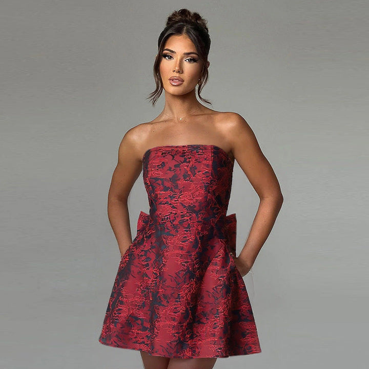 Olivia | Elegant Women's 2026 Graduation Bow Mini Dress