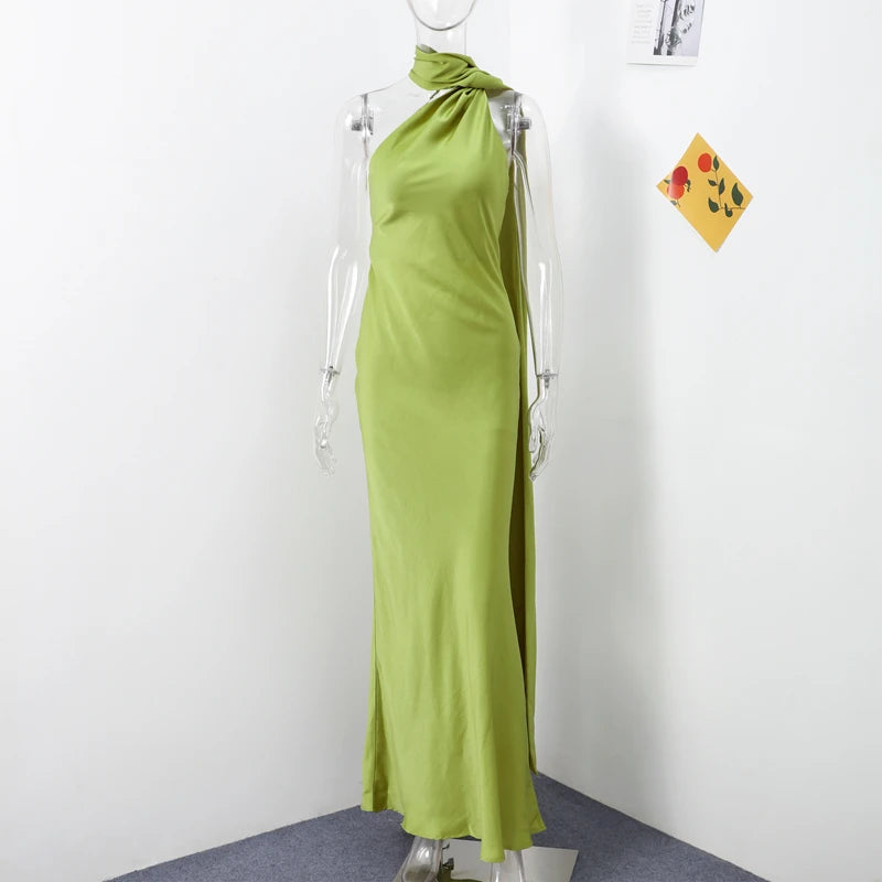 Olivia | Elegant Women's 2026 Graduation Off-Shoulder Sleeveless Maxi-Dress