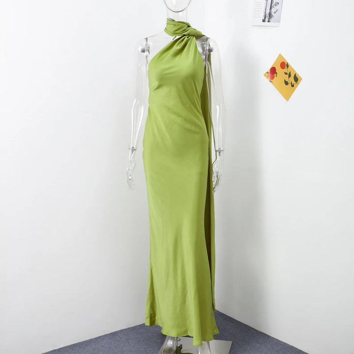 Olivia | Elegant Women's 2026 Graduation Off-Shoulder Sleeveless Maxi-Dress