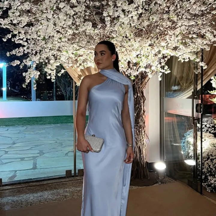 Olivia | Elegant Women's 2026 Graduation Off-Shoulder Sleeveless Maxi-Dress