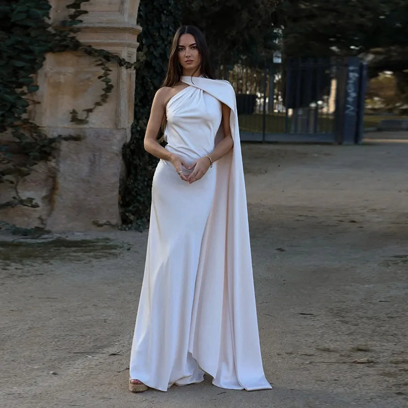 Olivia | Elegant Women's 2026 Graduation Off-Shoulder Sleeveless Maxi-Dress