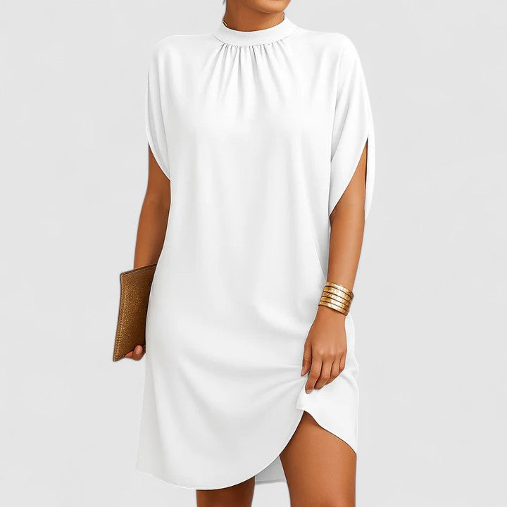 Penelope | Elegant Women's 2026 Graduation Shoulder Ruched Midi-Dress