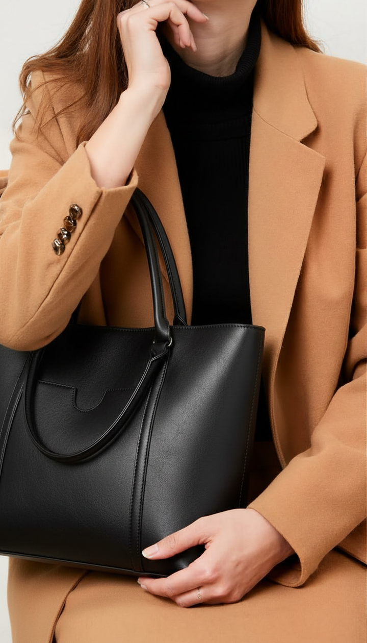 Women’s Large Tote Bag | Vertical Square Shoulder Bag | Contrasting Colors