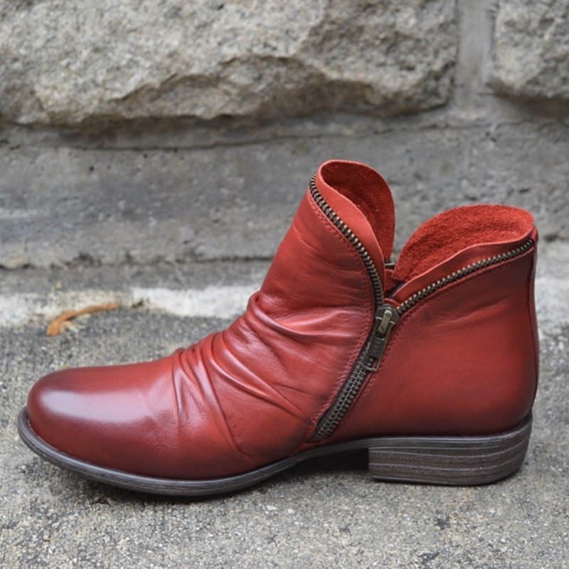 VIANNE | LEATHER BOOTS WITH ZIP