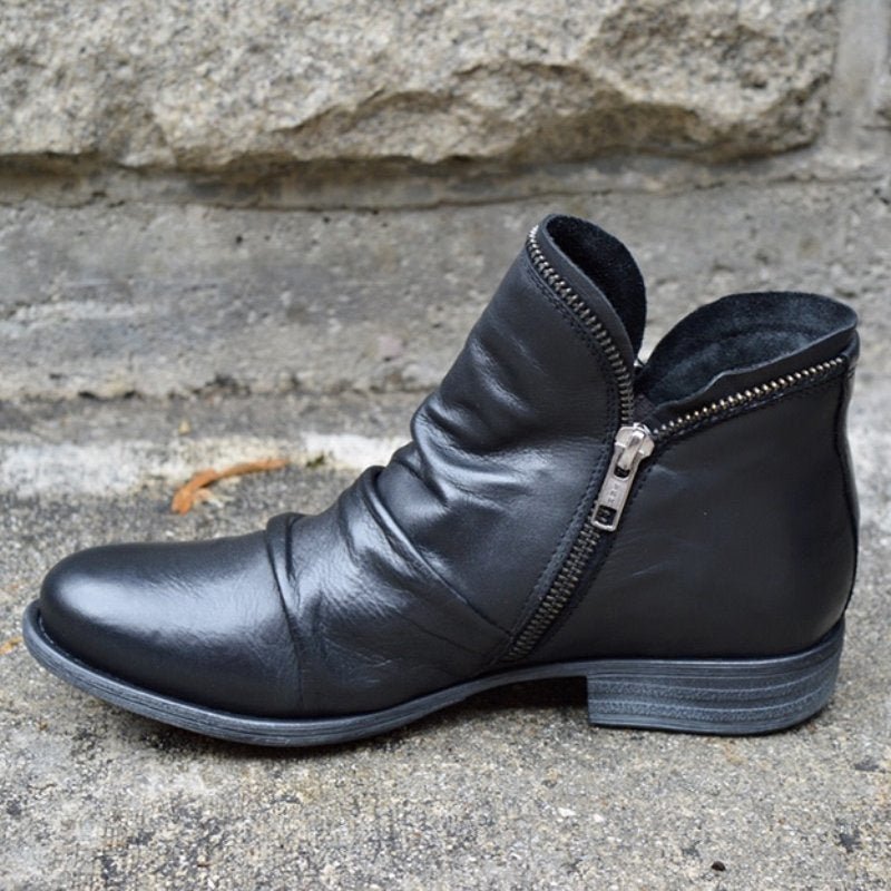 VIANNE | LEATHER BOOTS WITH ZIP