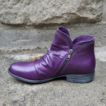 VIANNE | LEATHER BOOTS WITH ZIP